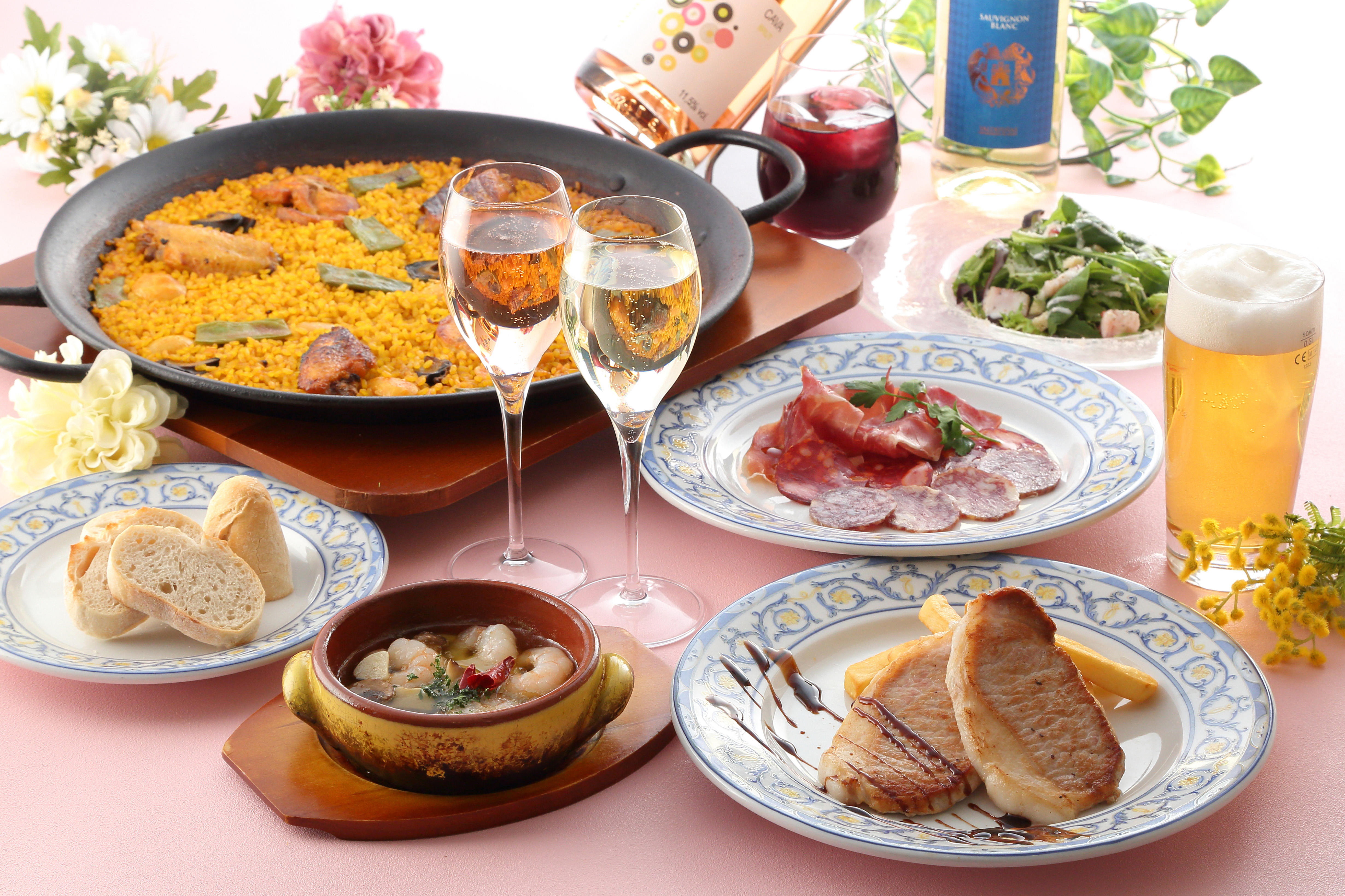 【平日月～木曜日限定】☆フィエスタコース☆　飲み放題付全5品お一人様　¥4,500（税込）